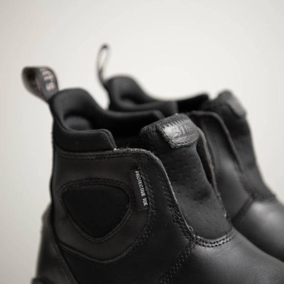 511 Steel Toe Tactical Black Leather Boots Oil/Slip Resistant M7 / W8.5 Pull On - Picture 2 of 8